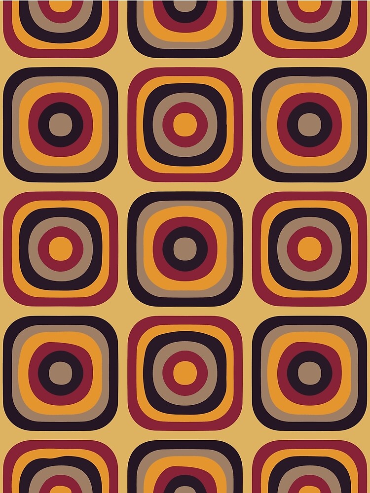 Mid Century Modern, Retro 70s Square Pattern Design by Pattern Art Designs