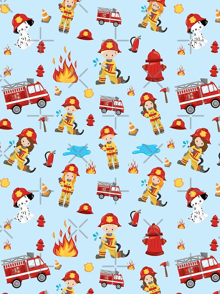 Kawaii Firefighter Pattern by TamGustam