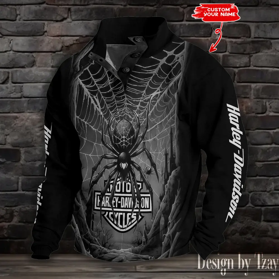 Haarleyy Davidson Spider Web Stand Collar Unisex