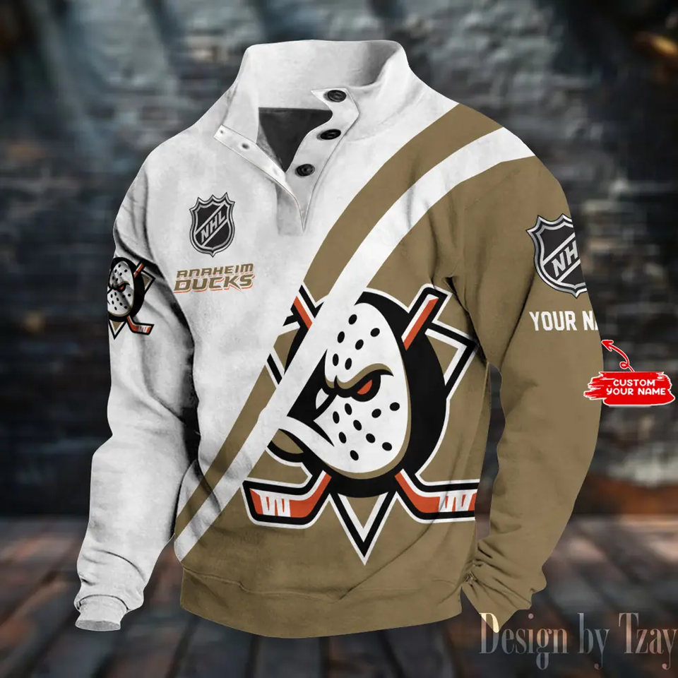 Anaheim Ducks NHL Double Breasted Stand Collar s Unisex