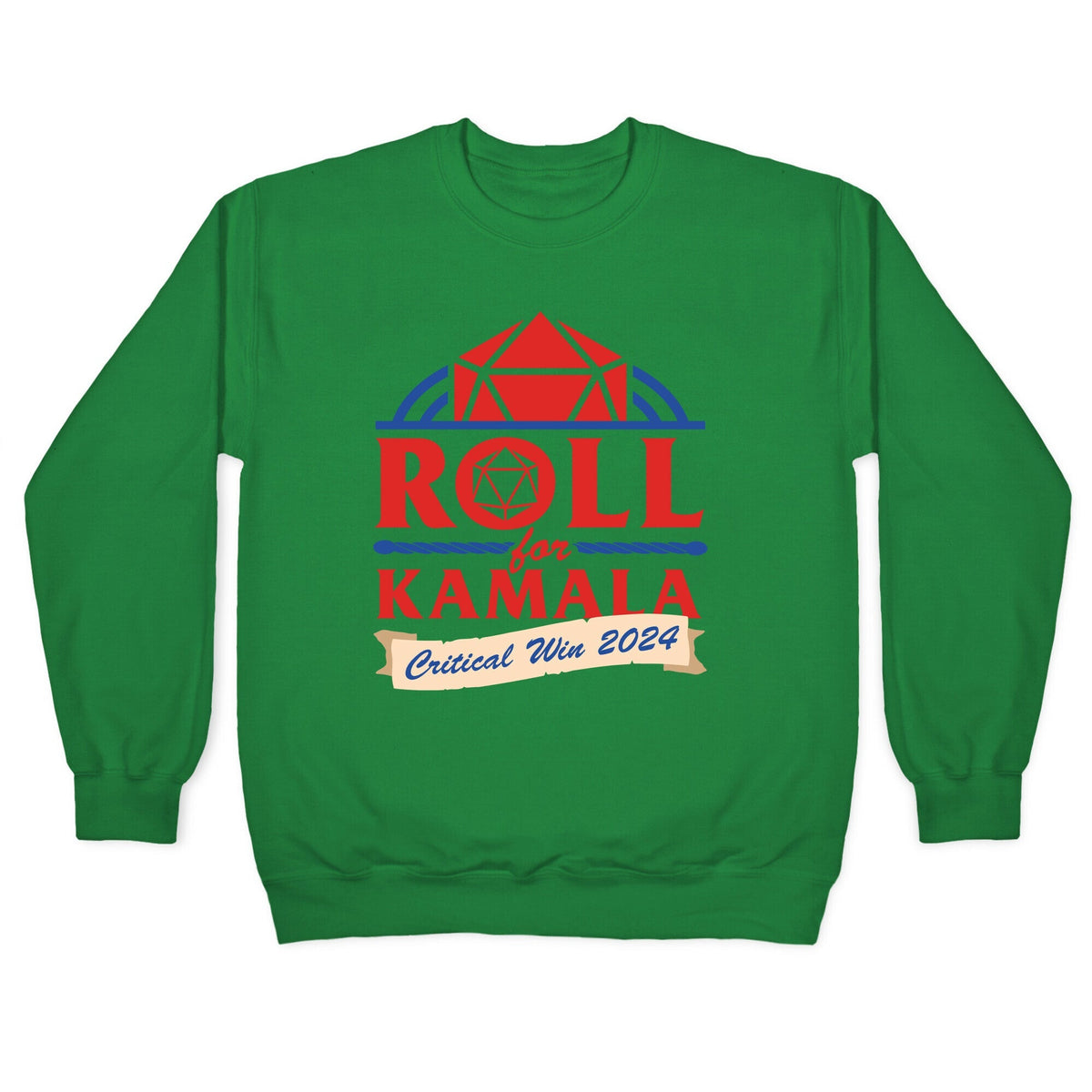 Roll for Kamala: Critical Win 2024 Crewneck Unisex