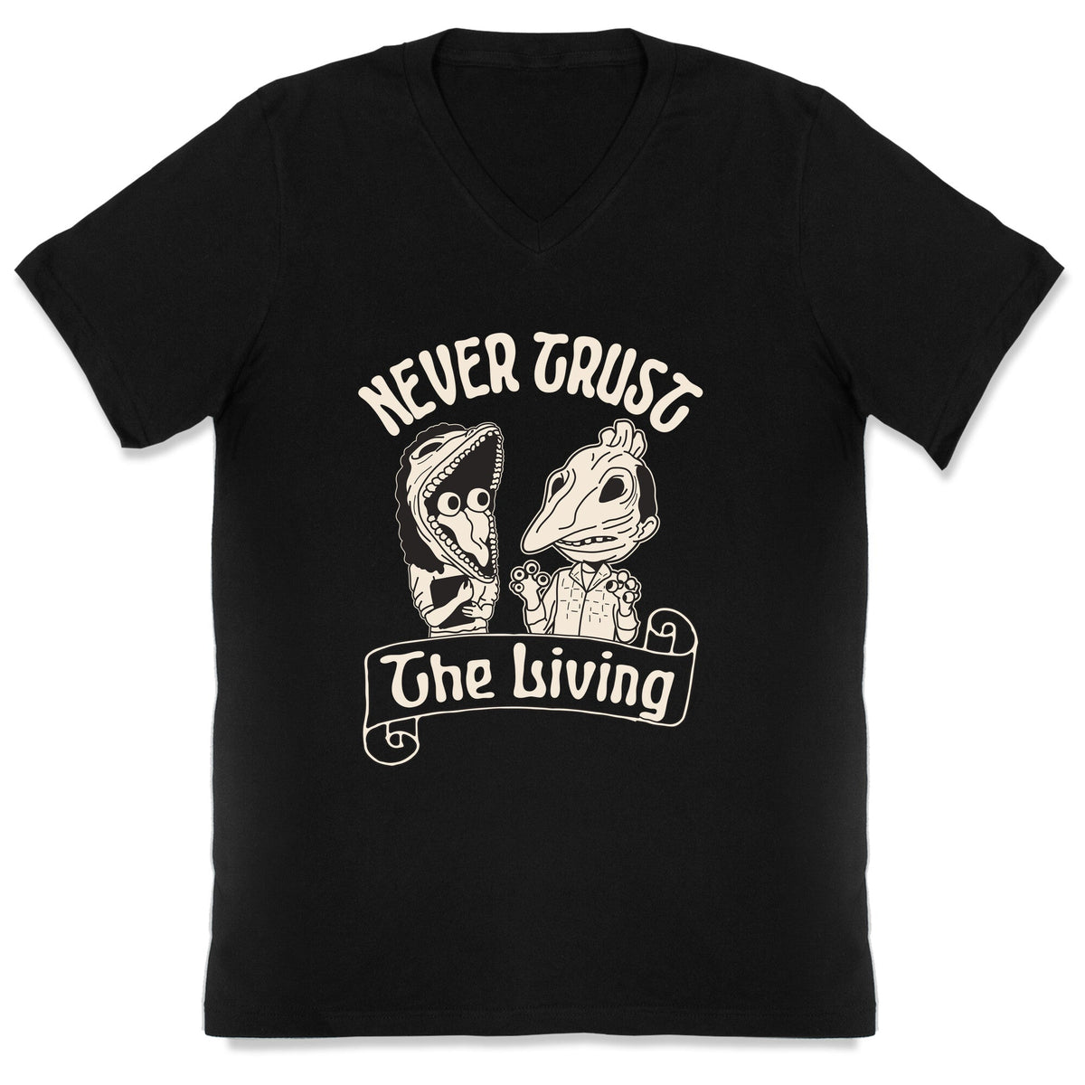 Beetlejuice Never Trust The Living V-Neck Unisex