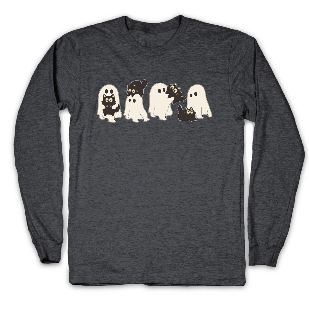 Cute Ghost Cats Longsleeve Tee Unisex