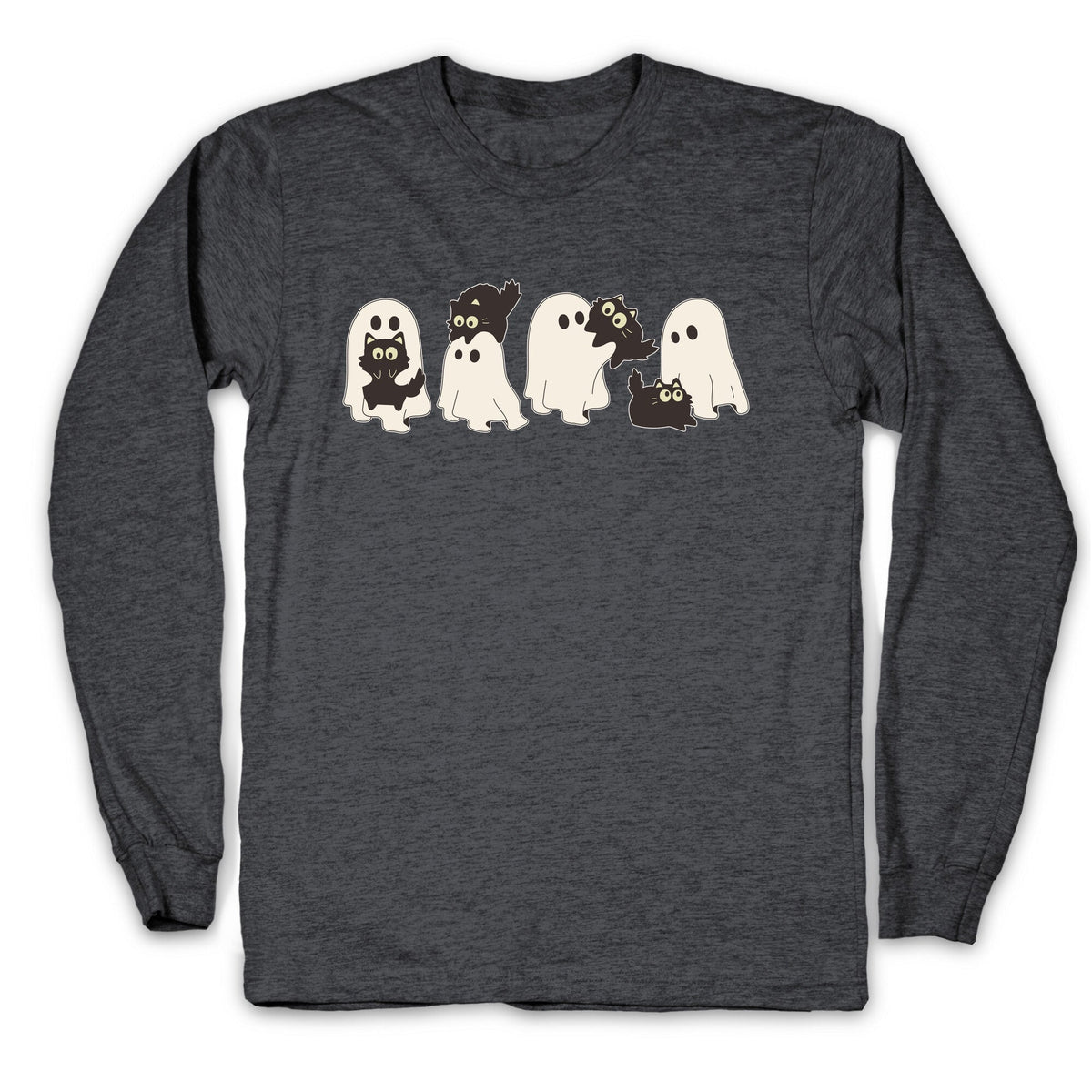 Cute Ghost Cats Longsleeve Tee Unisex