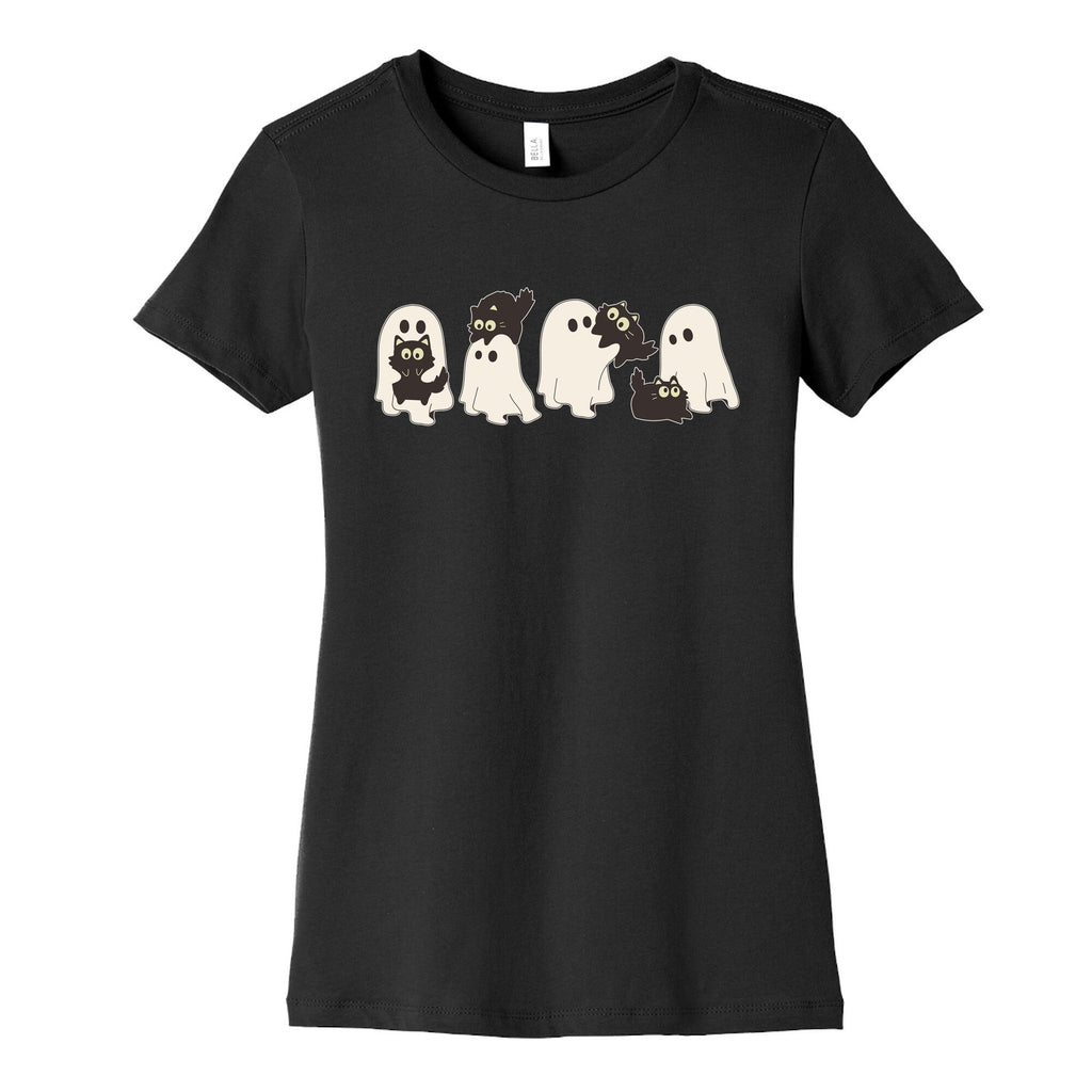 Cute Ghost Cats Womens Cotton Tee Unisex