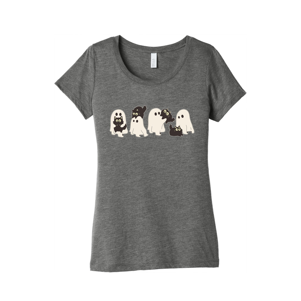Cute Ghost Cats Womens Triblend Tee Unisex