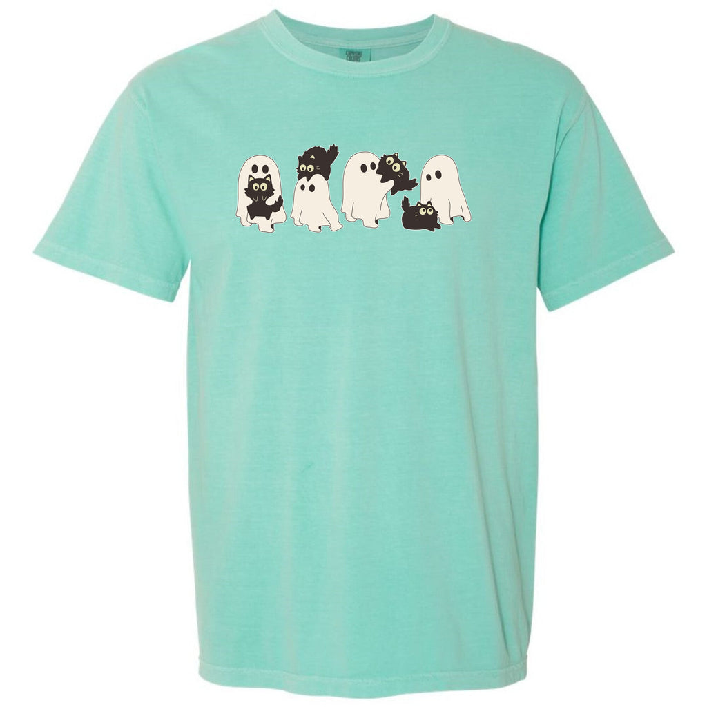 Cute Ghost Cats Unisex Heavy Cotton Tee Unisex