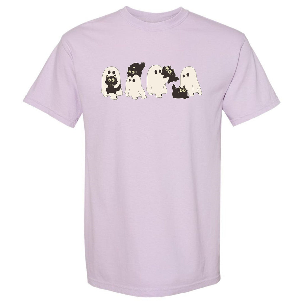 Cute Ghost Cats Unisex Heavy Cotton Tee Unisex