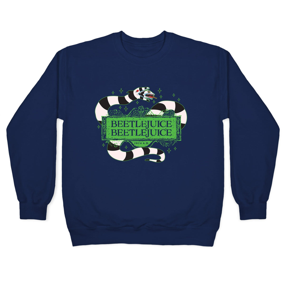 Beetlejuice Beetlejuice 2024 AD Crewneck Unisex