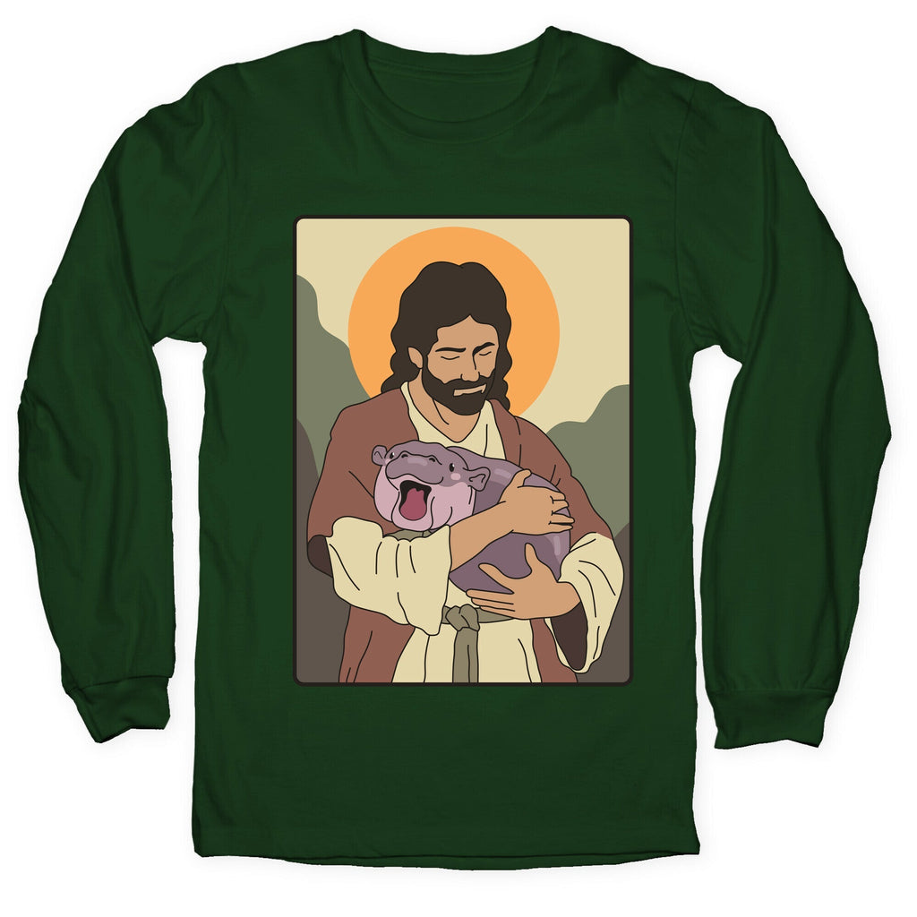 Moo Deng Jesus Longsleeve Tee Unisex