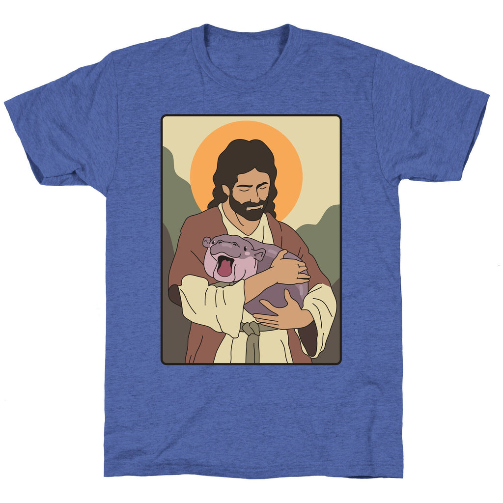 Moo Deng Jesus Unisex Triblend Tee Unisex