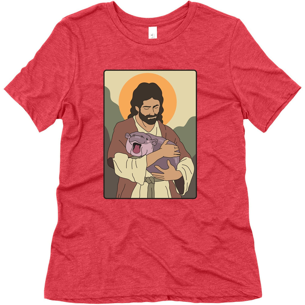 Moo Deng Jesus Womens Triblend Tee Unisex