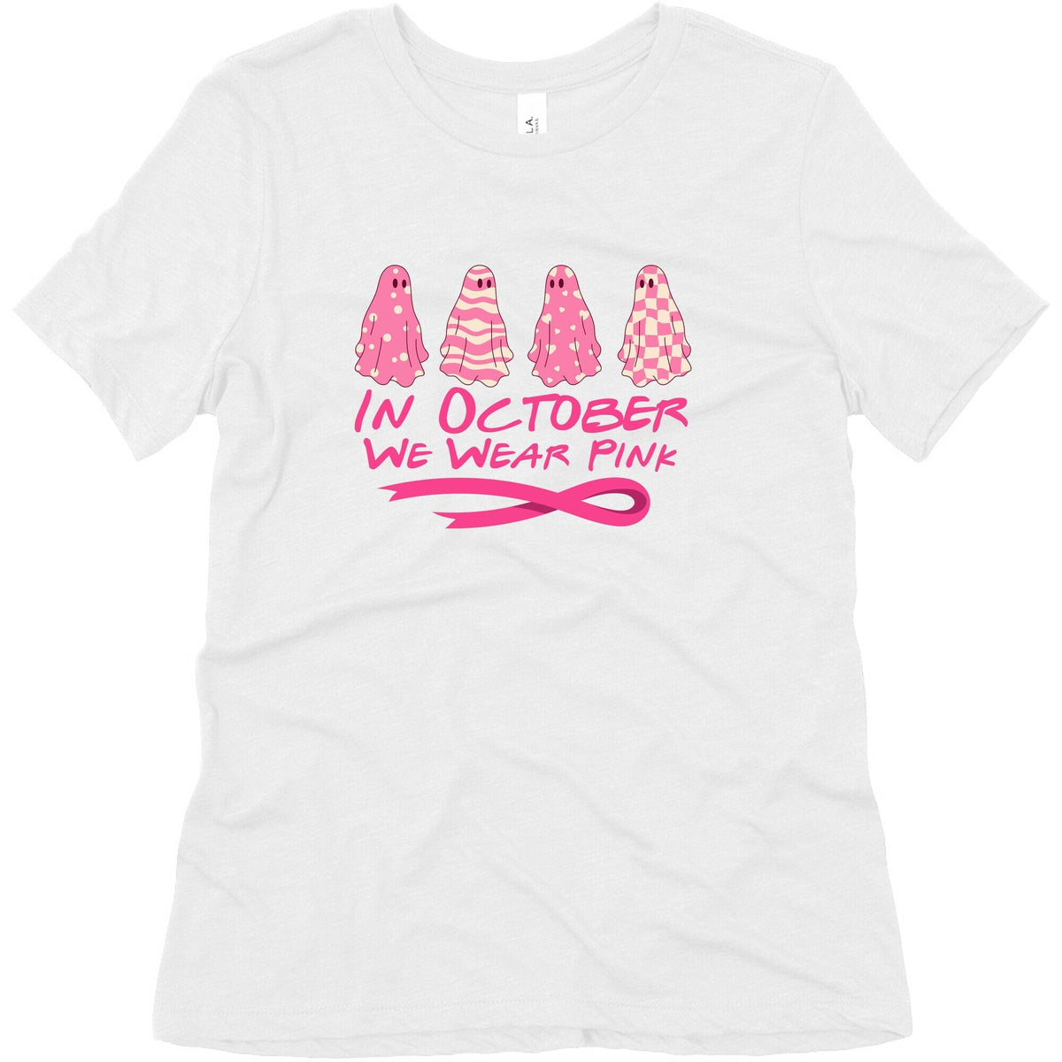 Ghost October Breast Cancer Awareness Womens Triblend Tee Unisex