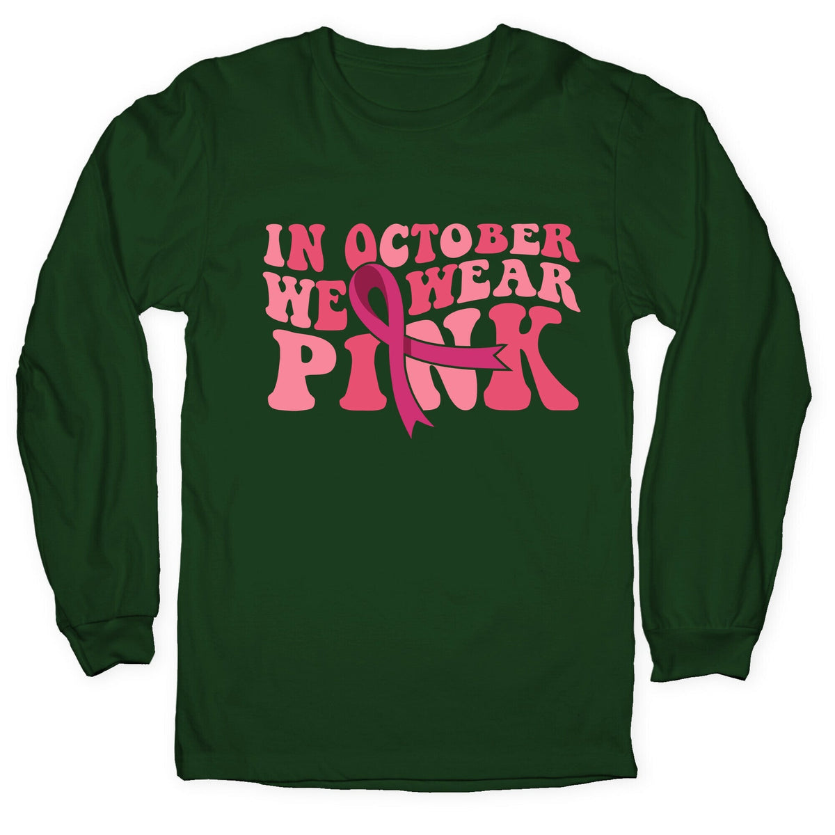 Pink Ribbon Breast Cancer Awareness Longsleeve Tee Unisex