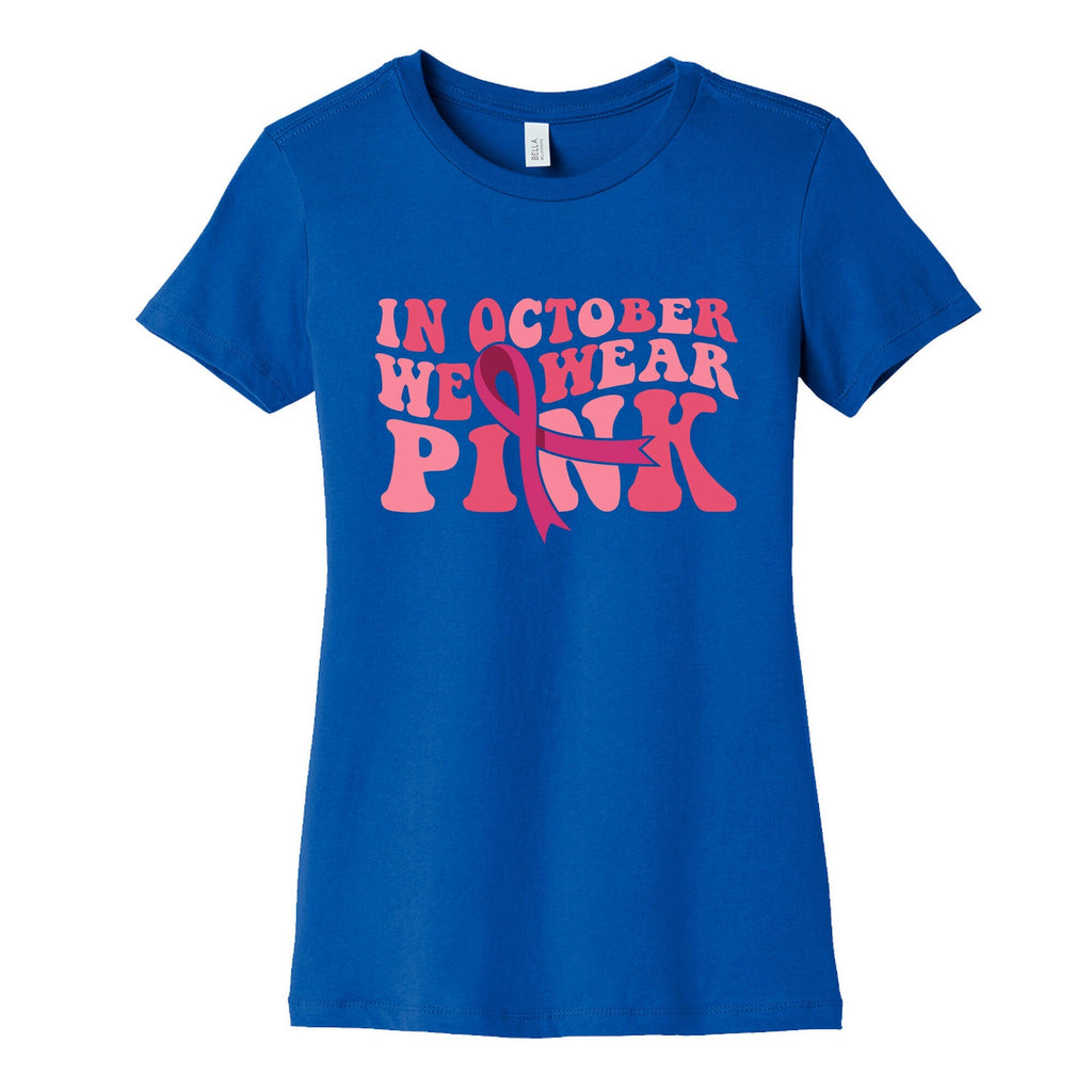 Pink Ribbon Breast Cancer Awareness Womens Cotton Tee Unisex