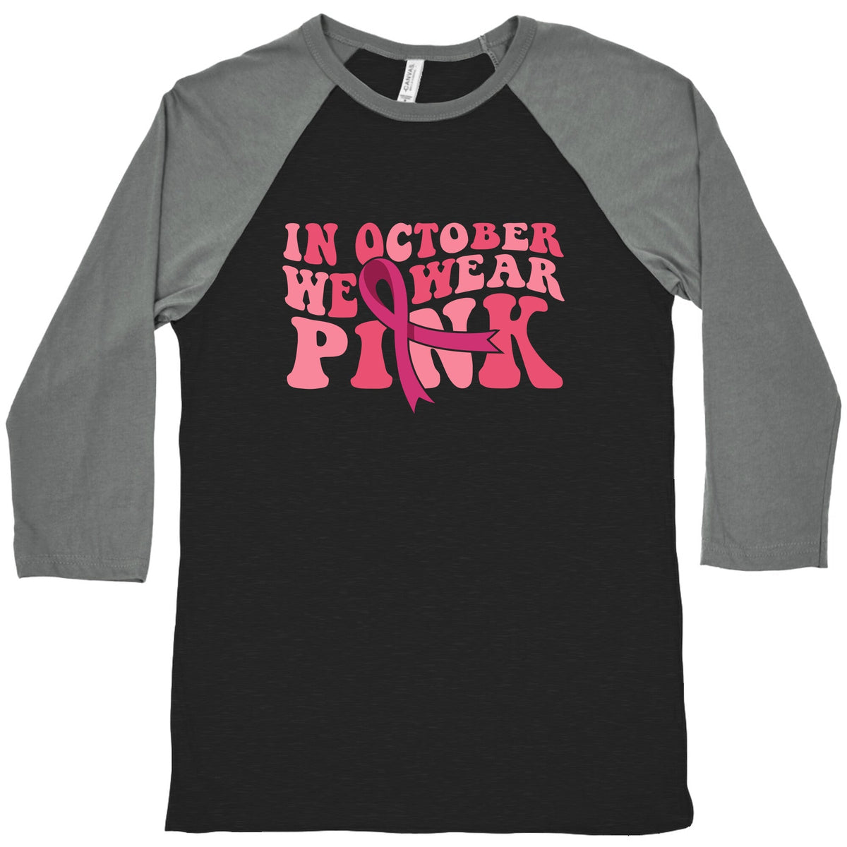 Pink Ribbon Breast Cancer Awareness Baseball Tee Unisex