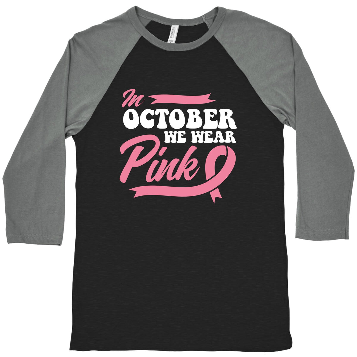 October Pink Breast Cancer Awareness Baseball Tee Unisex