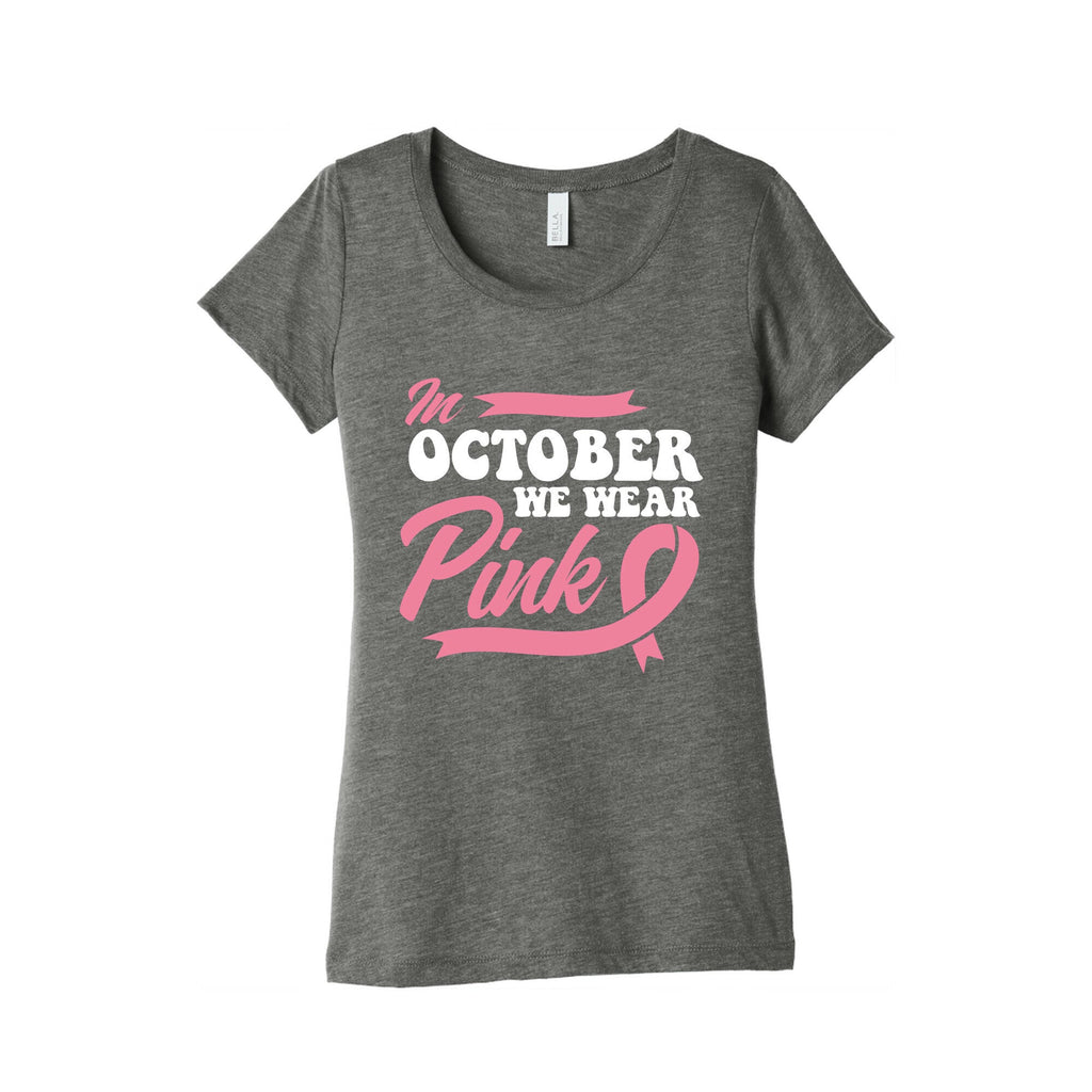 October Pink Breast Cancer Awareness Womens Triblend Tee Unisex