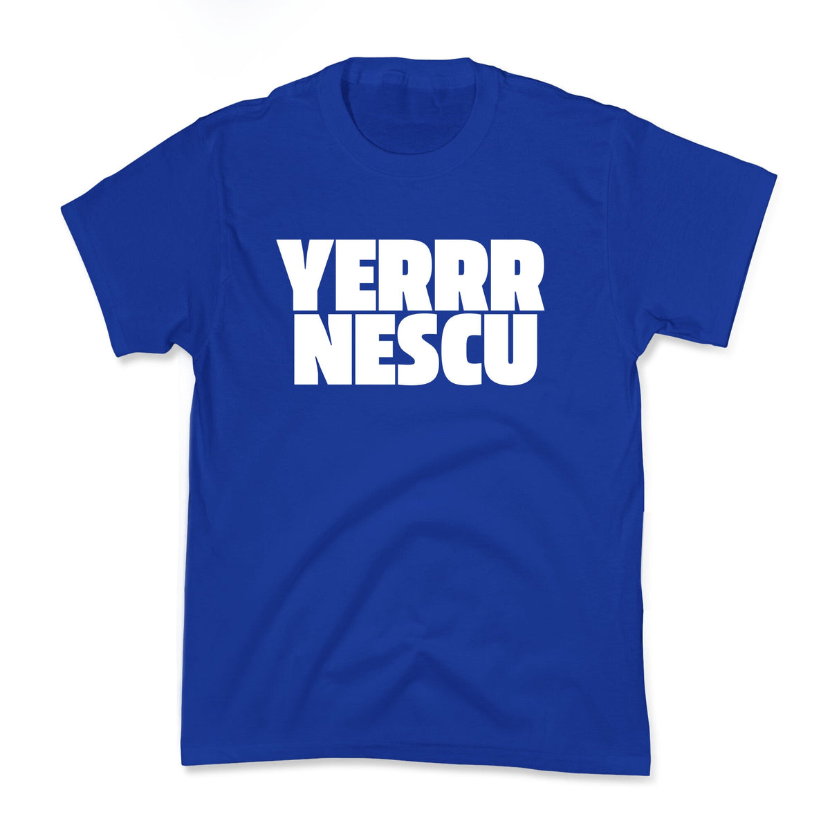 Yerrr Nescu White Text Kids Tee Unisex
