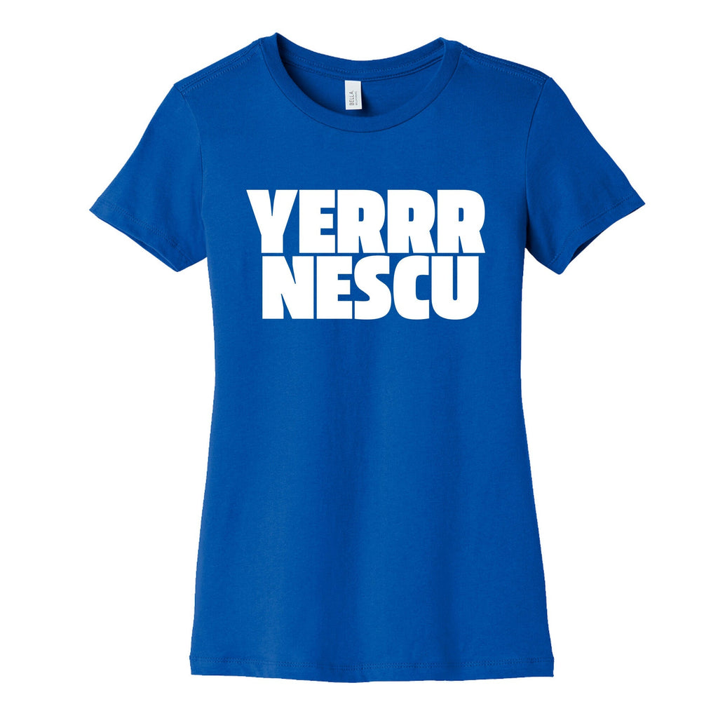 Yerrr Nescu White Text Womens Cotton Tee Unisex