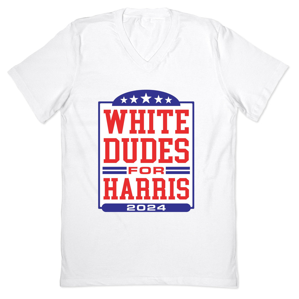 White Dudes for Harris 2024 V-Neck Unisex