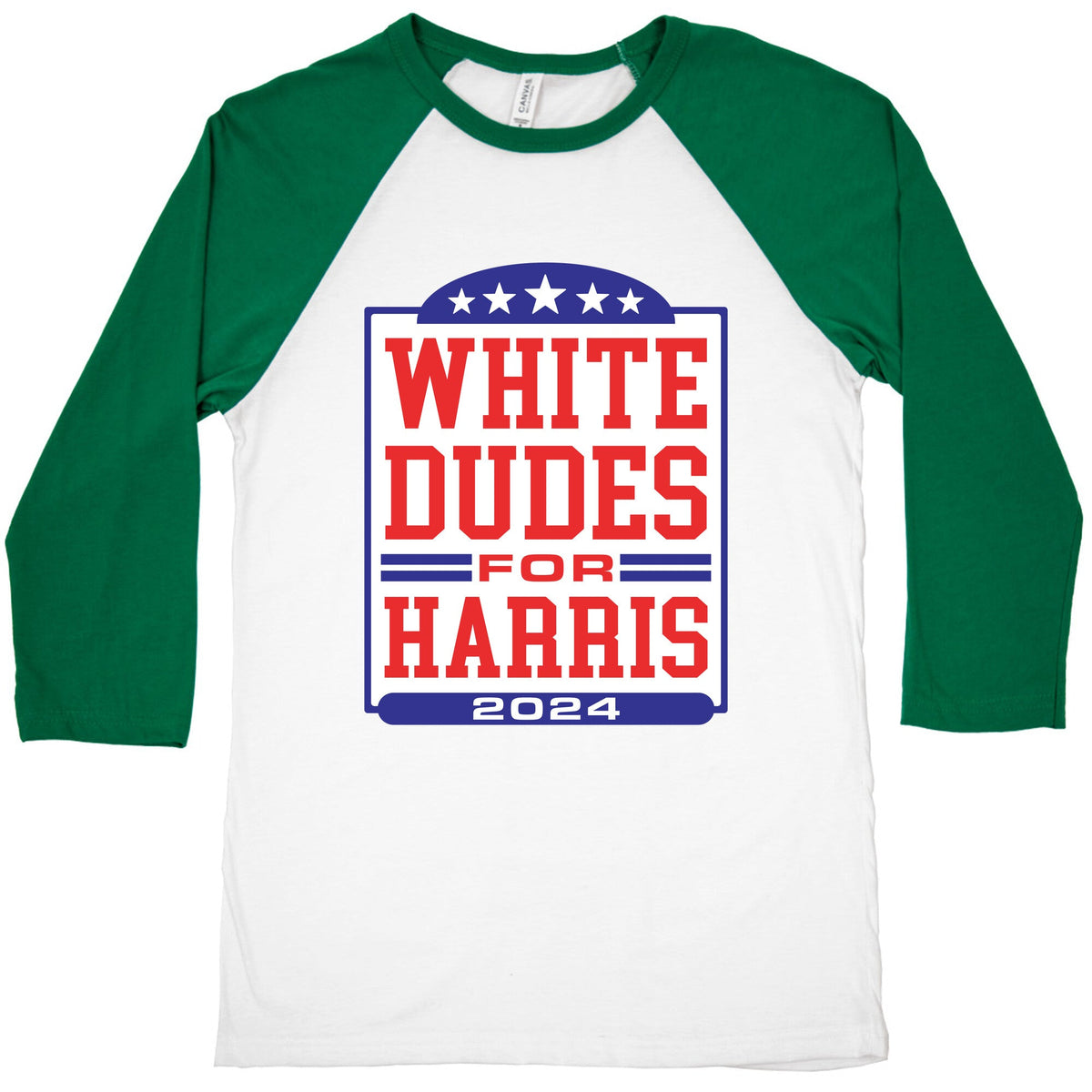 White Dudes for Harris 2024 Baseball Tee Unisex