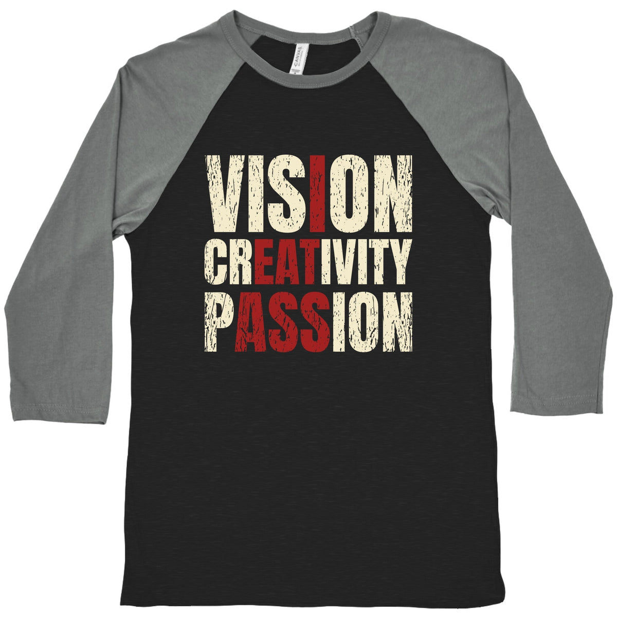 Vision Creativity Passion Baseball Tee Unisex