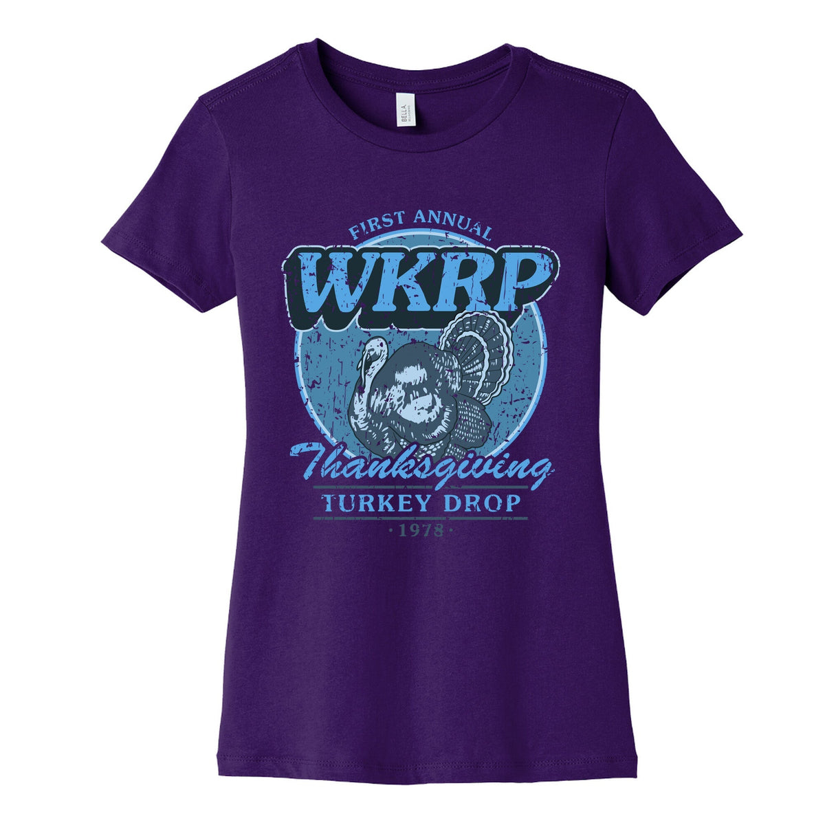 WKRP Turkey Drop Womens Cotton Tee Unisex