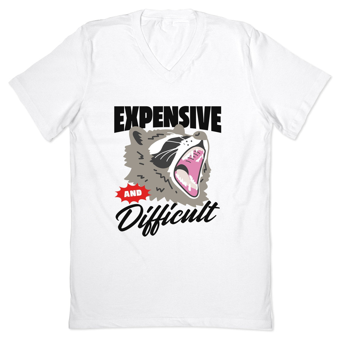 Expensive and Difficult Raccoon V-Neck Unisex