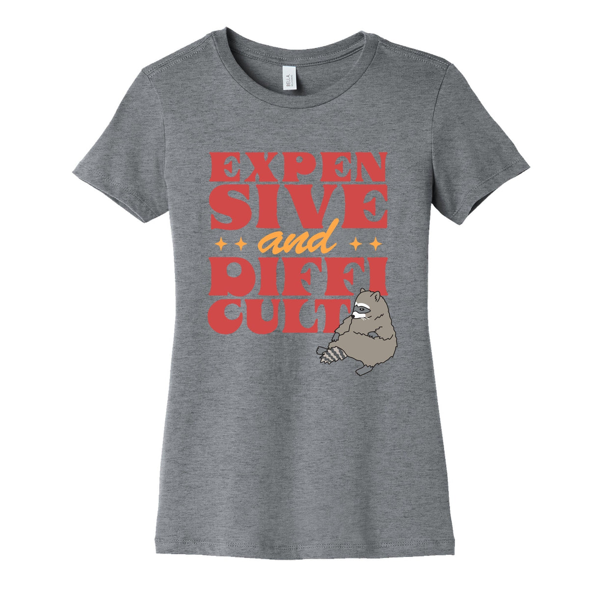 Raccoon Expensive and Difficult Womens Cotton Tee Unisex