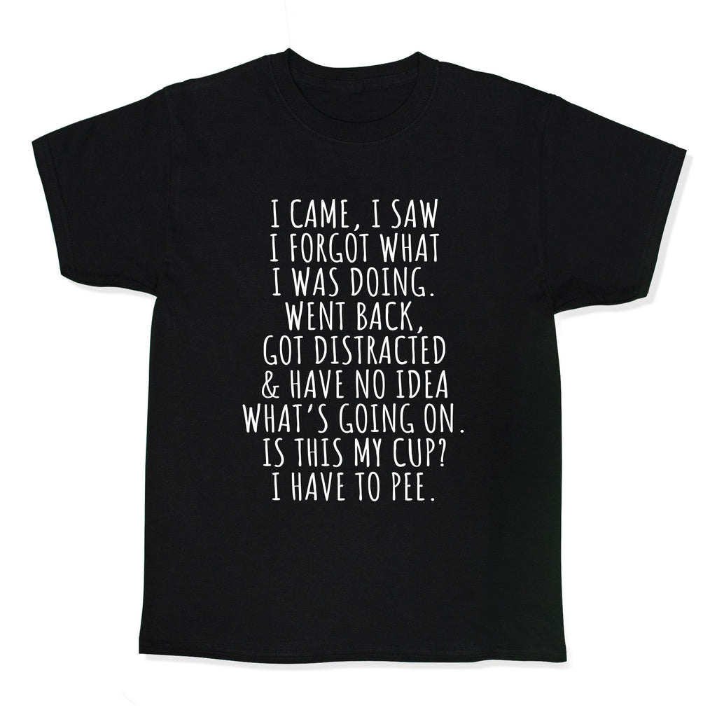I Came I Saw I Forgot What I Was Doing Kids Tee Unisex