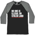 No One Is Illegal On Stolen Land Baseball Tee Unisex