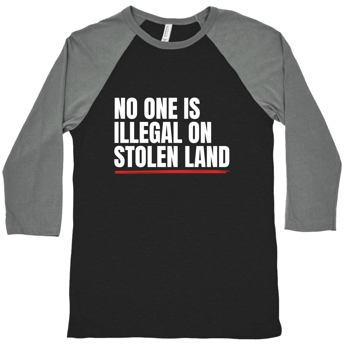No One Is Illegal On Stolen Land Baseball Tee Unisex