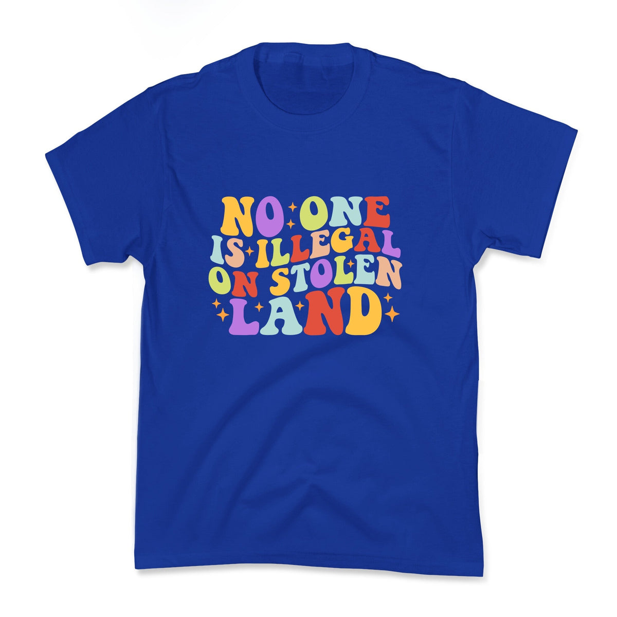 No One Is Illegal On Stolen Land Retro Kids Tee Unisex