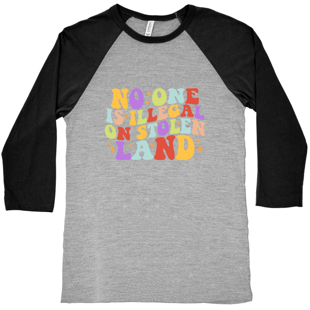 No One Is Illegal On Stolen Land Retro Baseball Tee Unisex