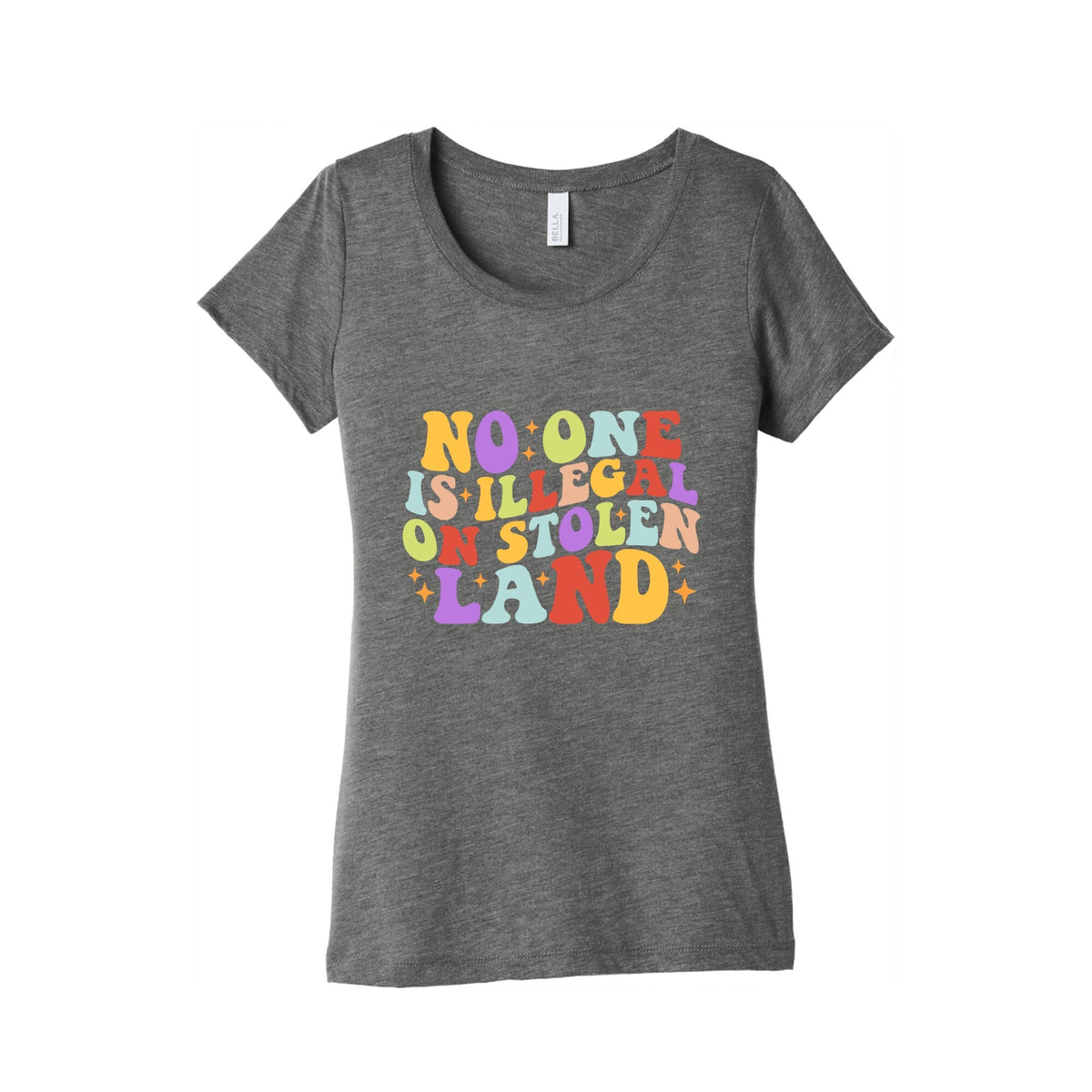 No One Is Illegal On Stolen Land Retro Womens Triblend Tee Unisex