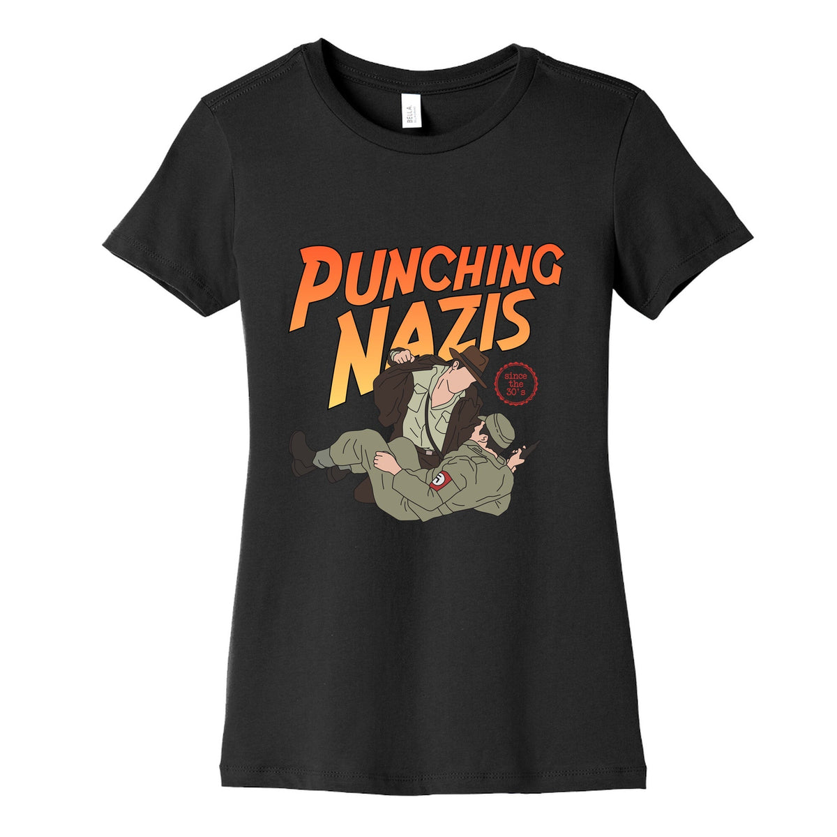 Punching Nazis Since 36 Womens Cotton Tee Unisex