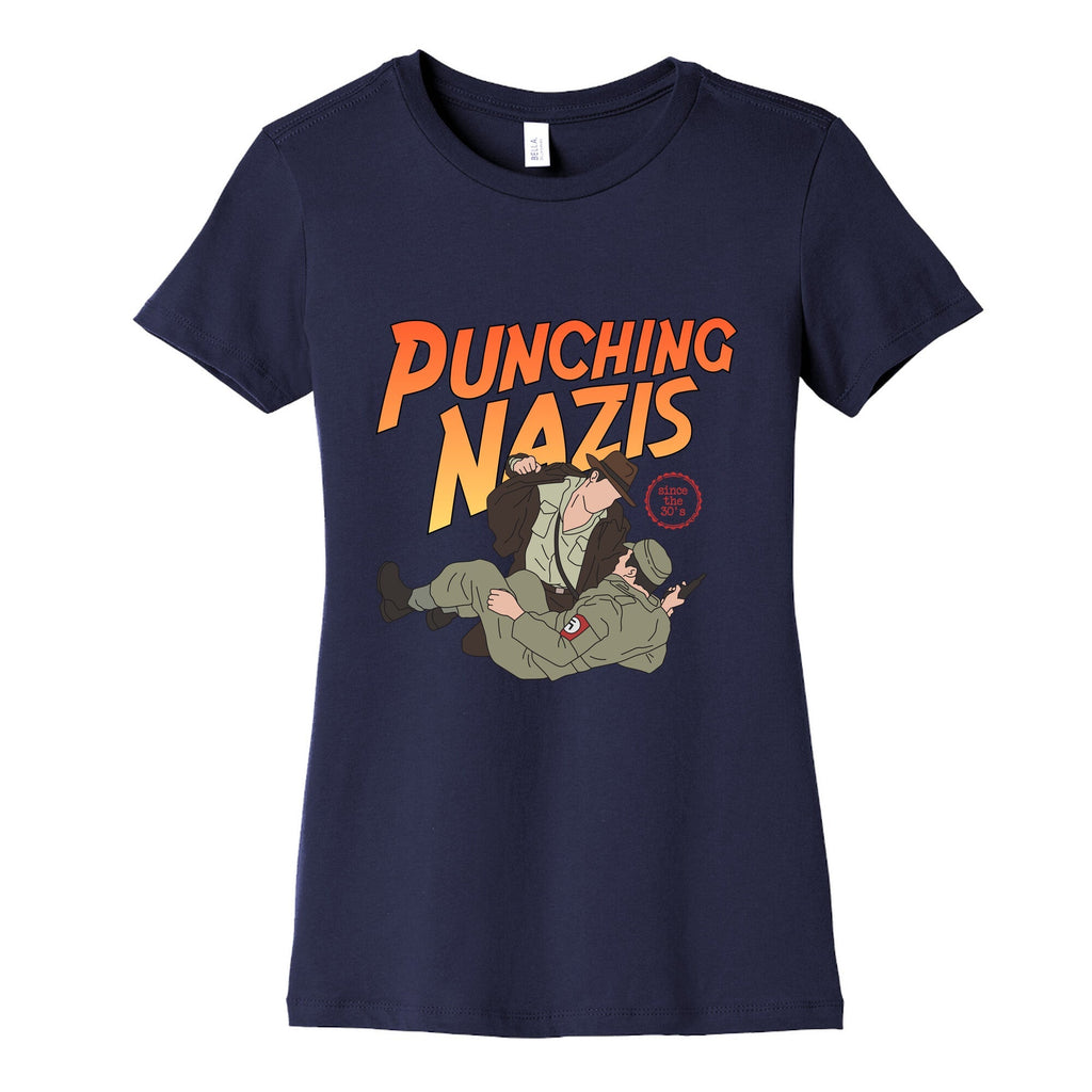 Punching Nazis Since 36 Womens Cotton Tee Unisex