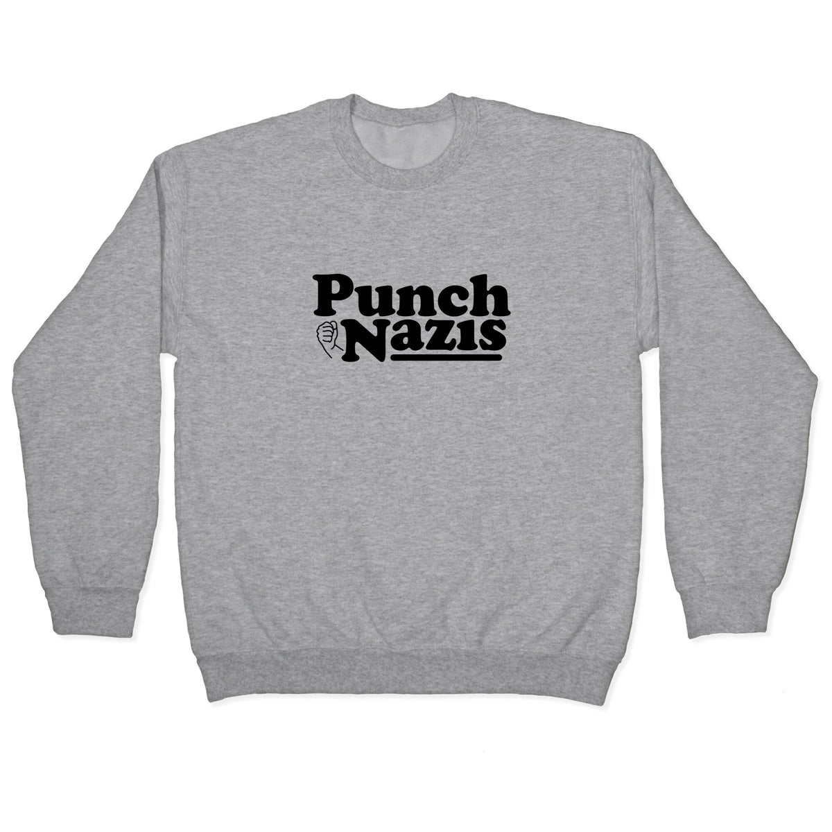 Punch Nazis Black Text Crewneck Unisex
