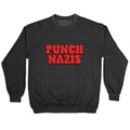 Punch Nazis Red Text Crewneck Unisex