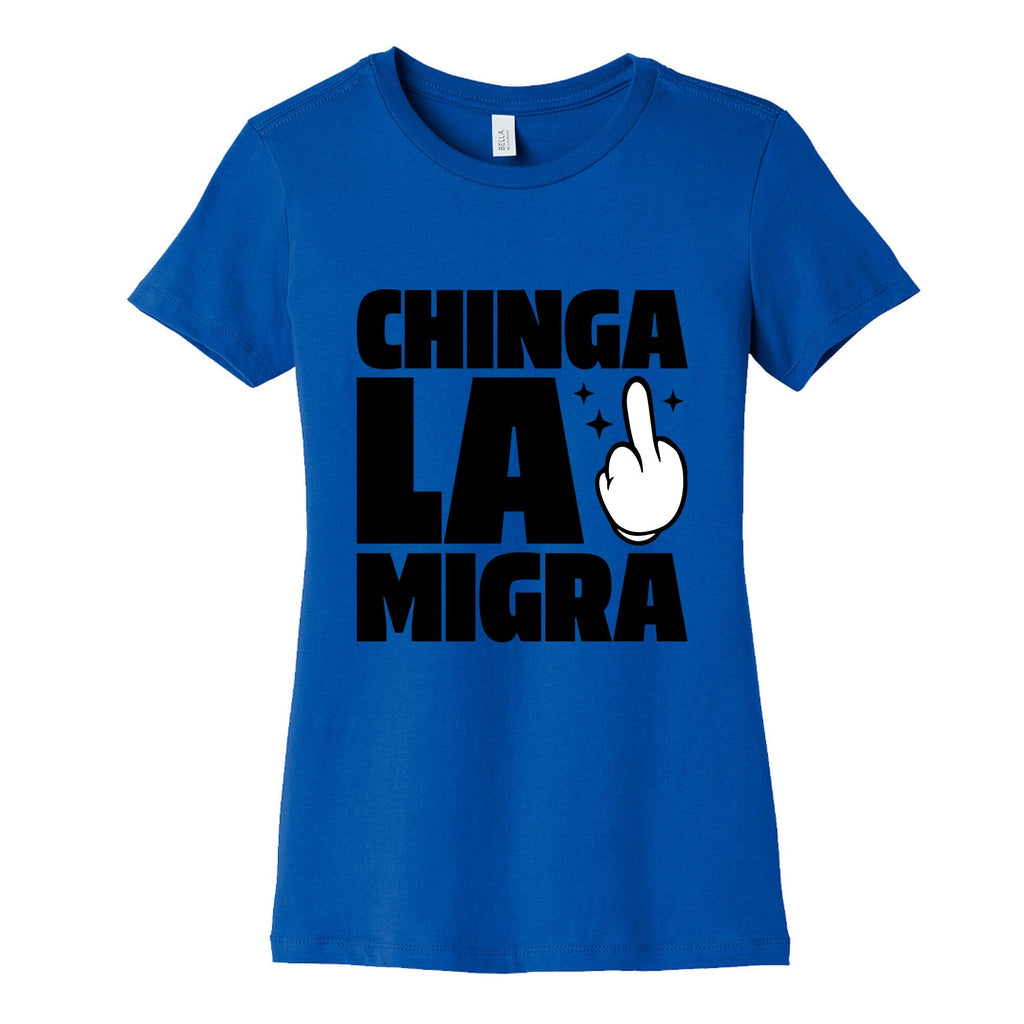 Chinga La Migra Finger Womens Cotton Tee Unisex