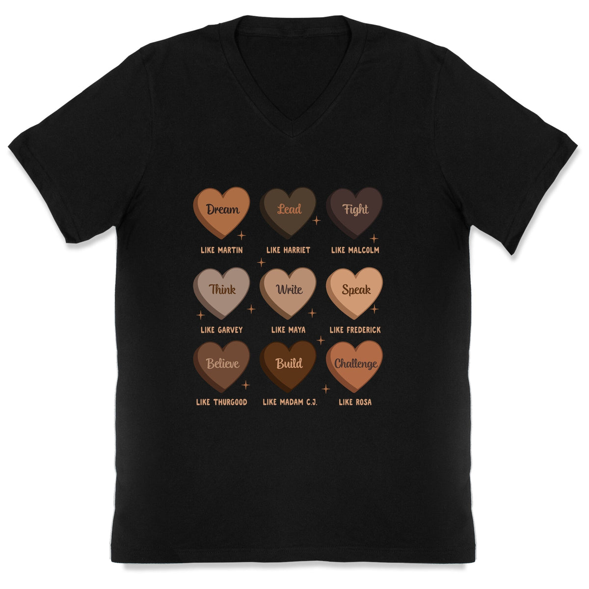 Celebrating Black History Leaders V-Neck Unisex