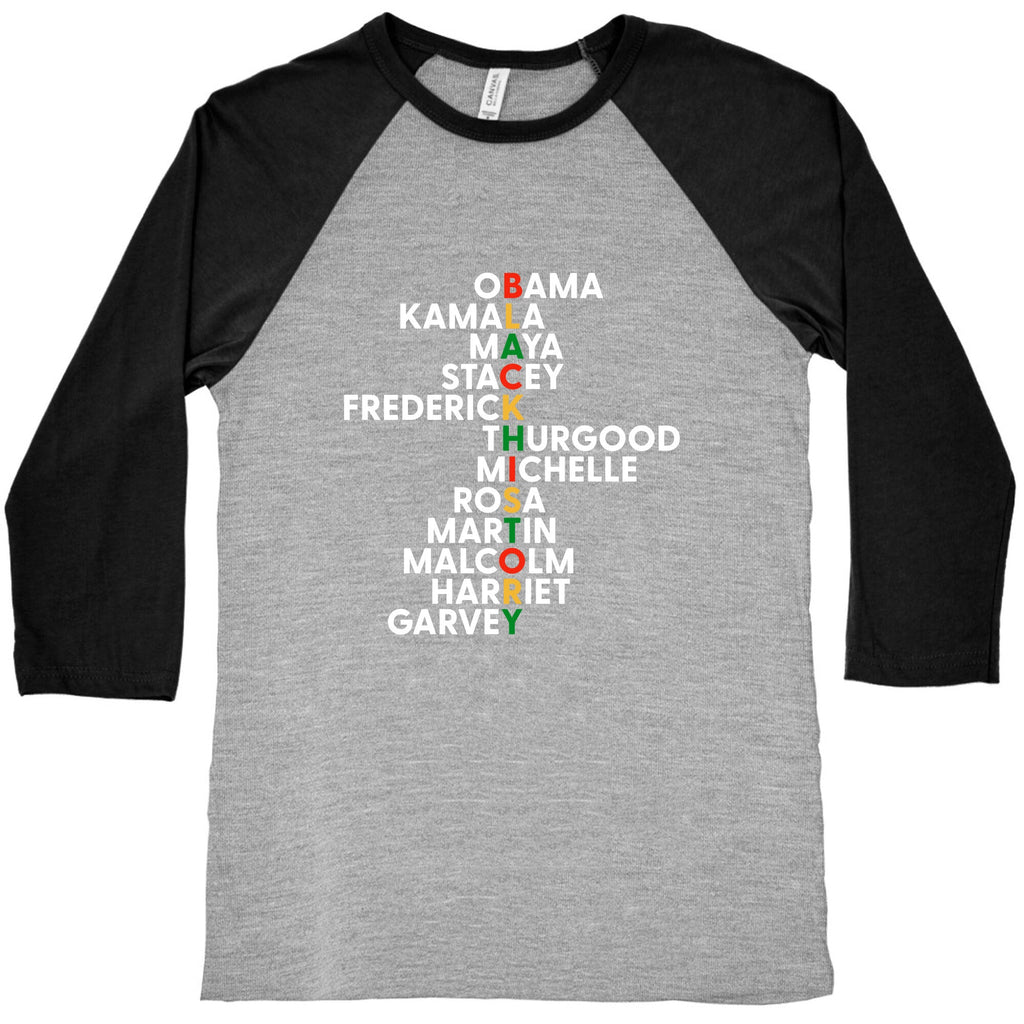 Black History Month Leaders Baseball Tee Unisex