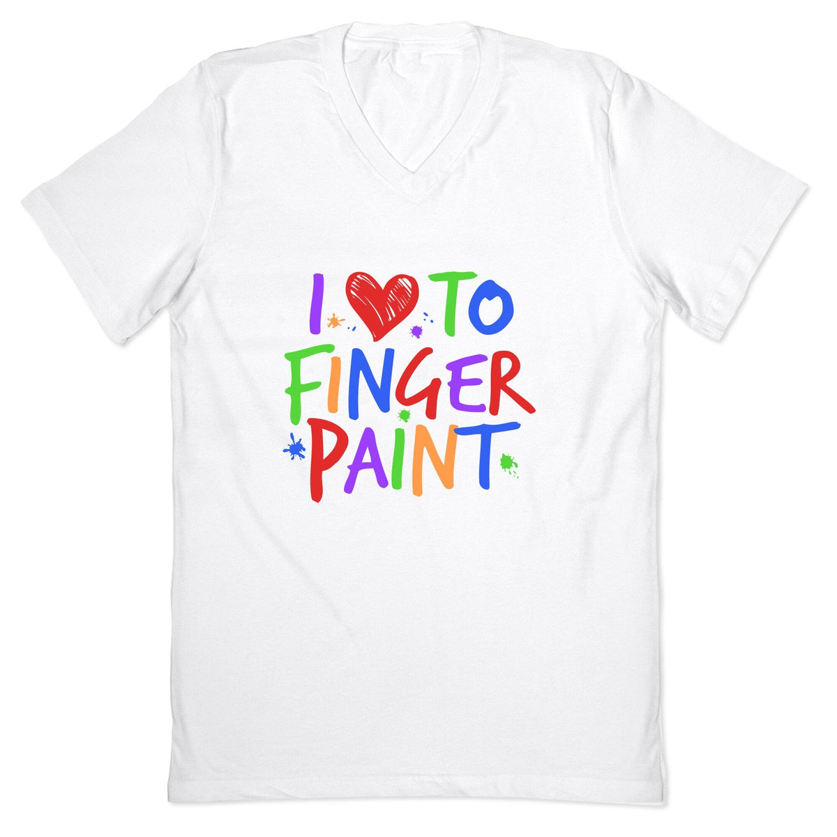 I Love To Finger Paint Couples 1 V-Neck Unisex