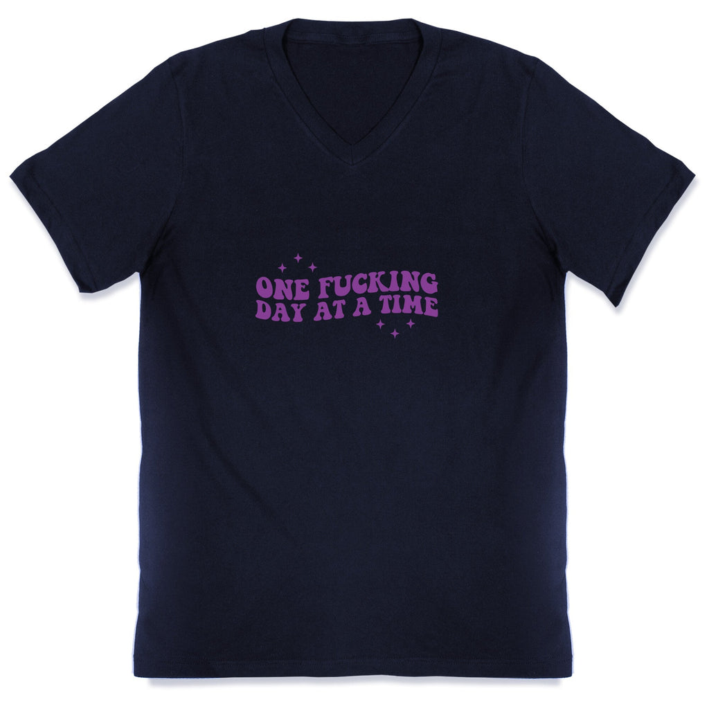 One Fucking Day At A Time V-Neck Unisex