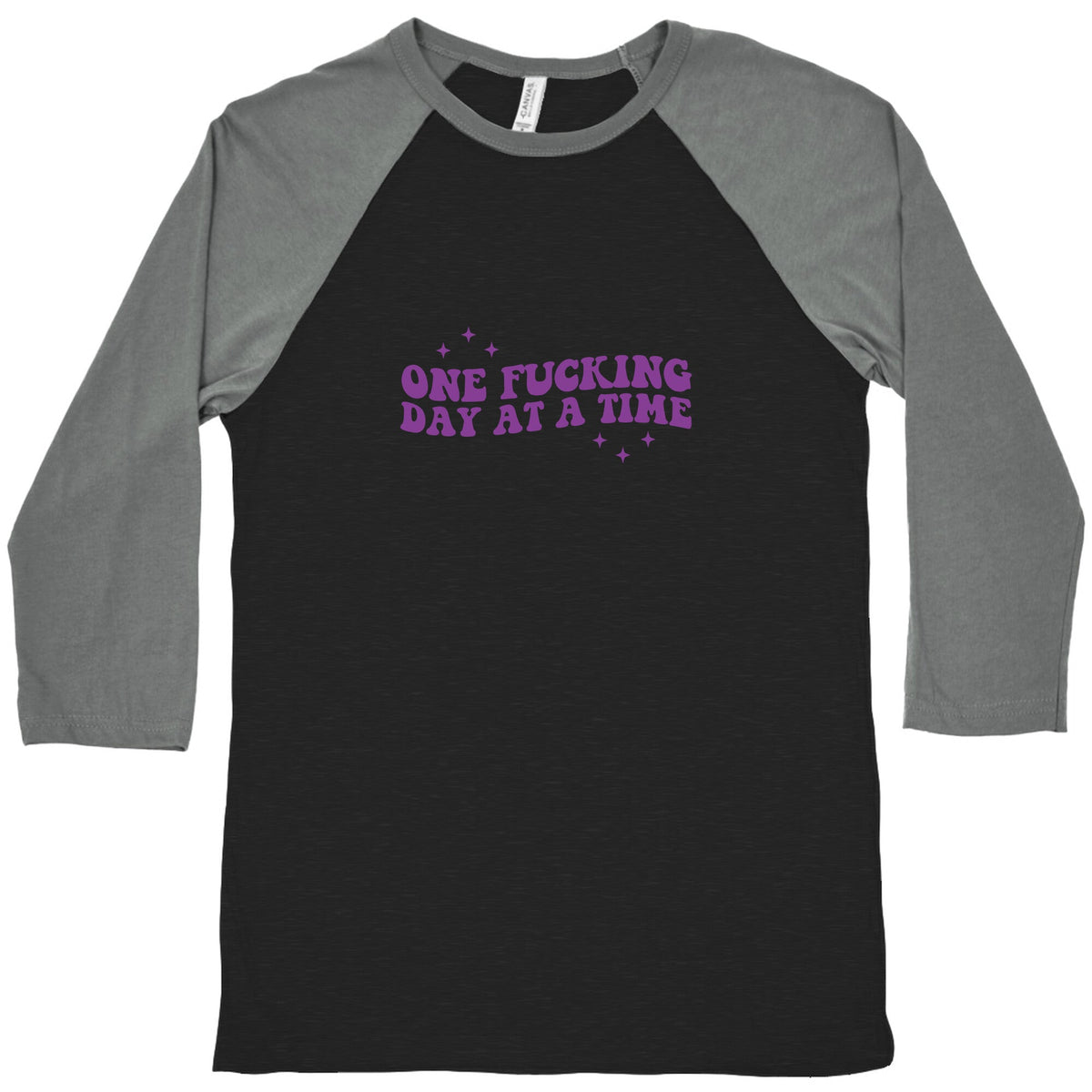 One Fucking Day At A Time Baseball Tee Unisex
