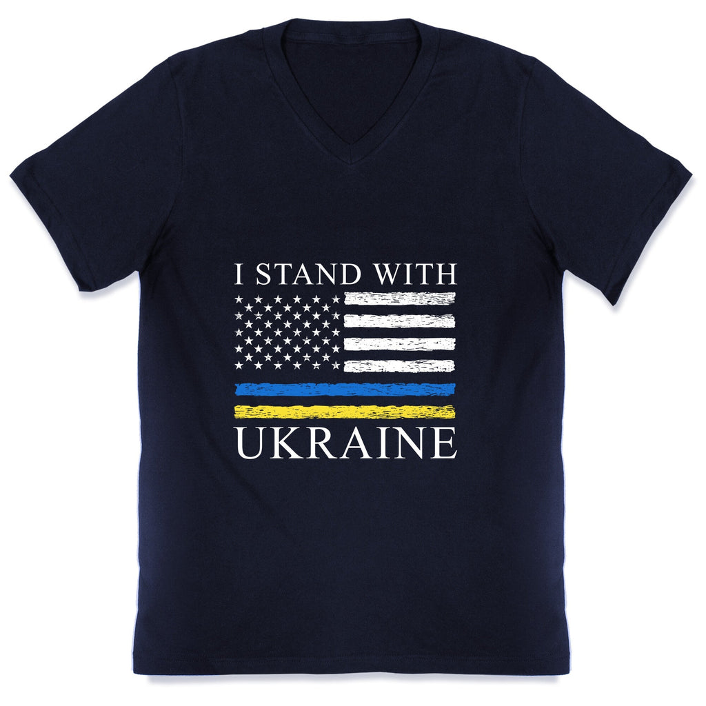I Stand With Ukraine Flag V-Neck Unisex
