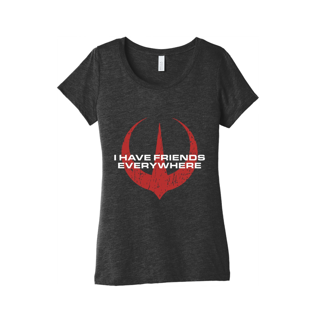 I Have Friends Everywhere Red Womens Triblend Tee Unisex