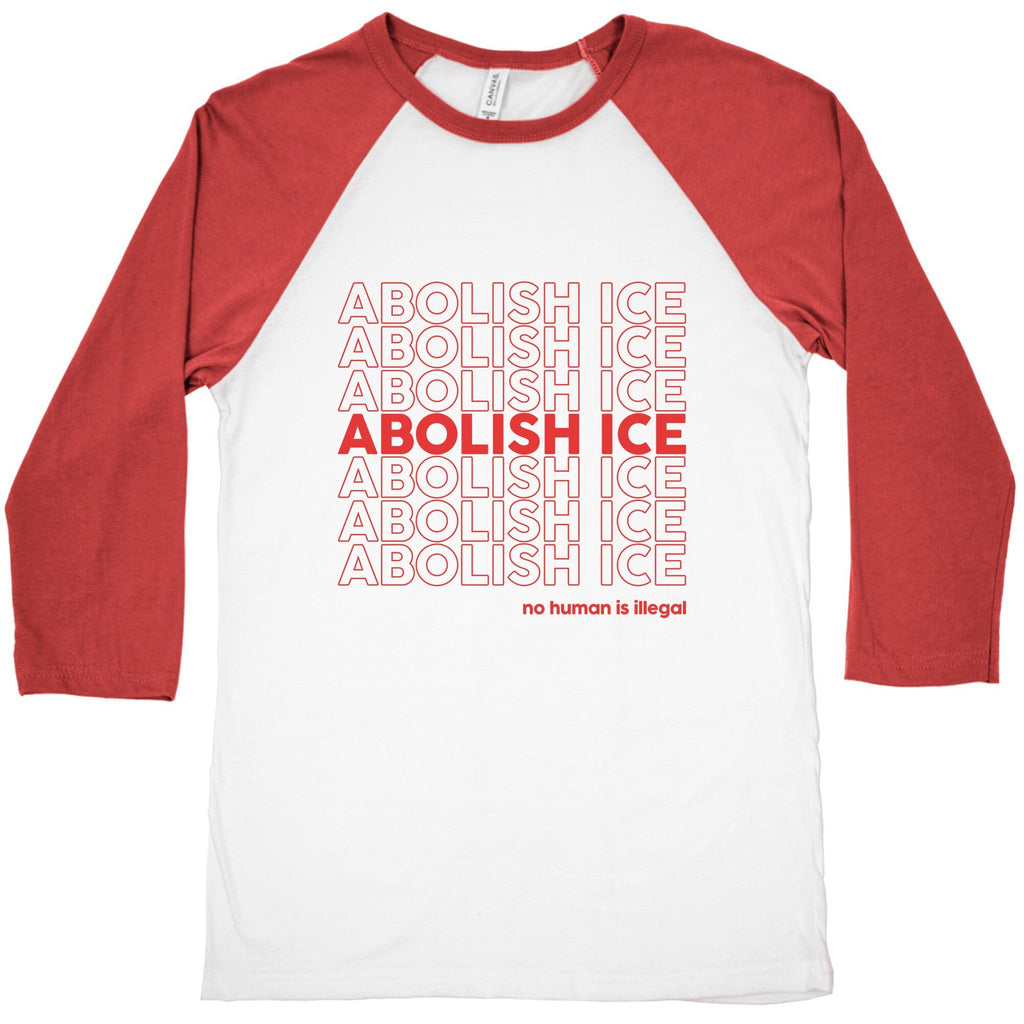 Abolish Ice Red Baseball Tee Unisex