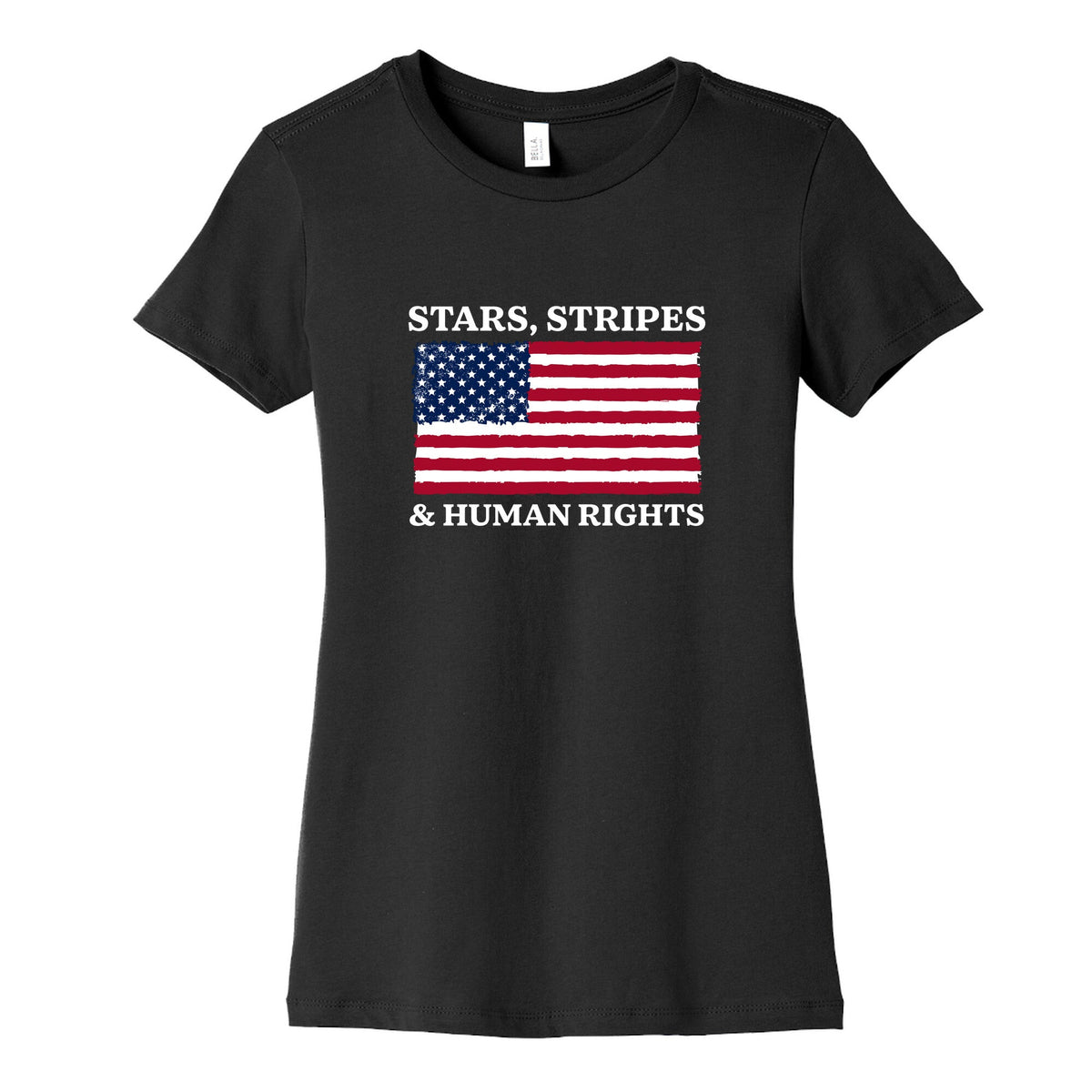 Stars Stripes And Human Rights Womens Cotton Tee Unisex